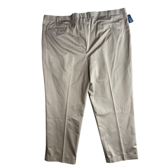 Ralph Lauren Men Tan Pleated Chino Pants 50 NEW Cotton Casual Trousers Old Money - Picture 3 of 7